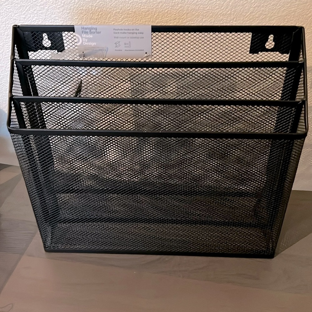 NEW* Black Mesh Hanging file sorter